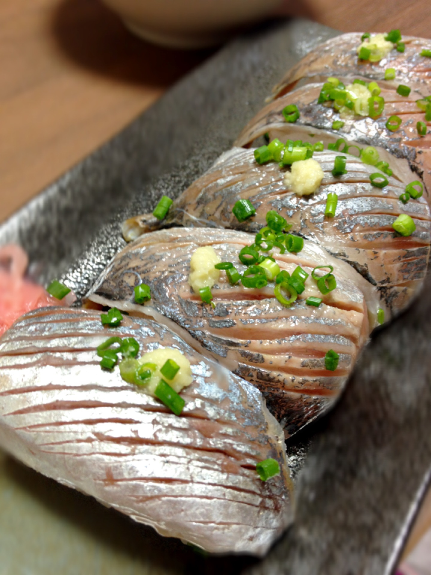 お魚屋さんのお寿司 鯵の握りsushi Of Horse Mackerel Minia Snapdish スナップディッシュ Id Hp5hwa