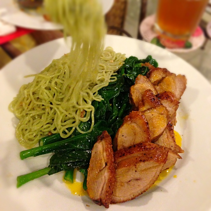 Duck Breast Baked with Orange Sauce and Noodle