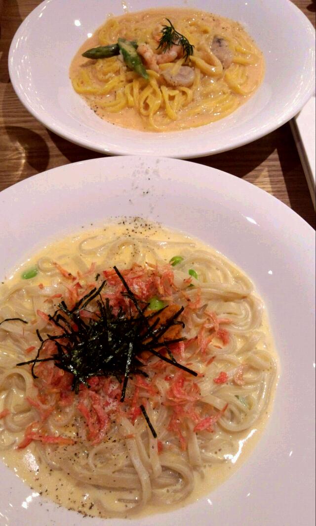 うどんクリームパスタと桜エビパスタo O Jinlime Snapdish スナップディッシュ Id Yo9y8a