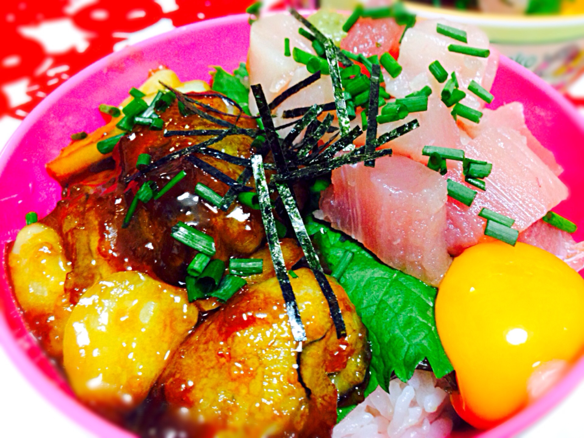 わが家の海鮮丼牡蠣のガーリックオイスターバター焼き びん長まぐろのぶつ切り丼 きゅうちゃん Snapdish スナップディッシュ Id Fcu1aa