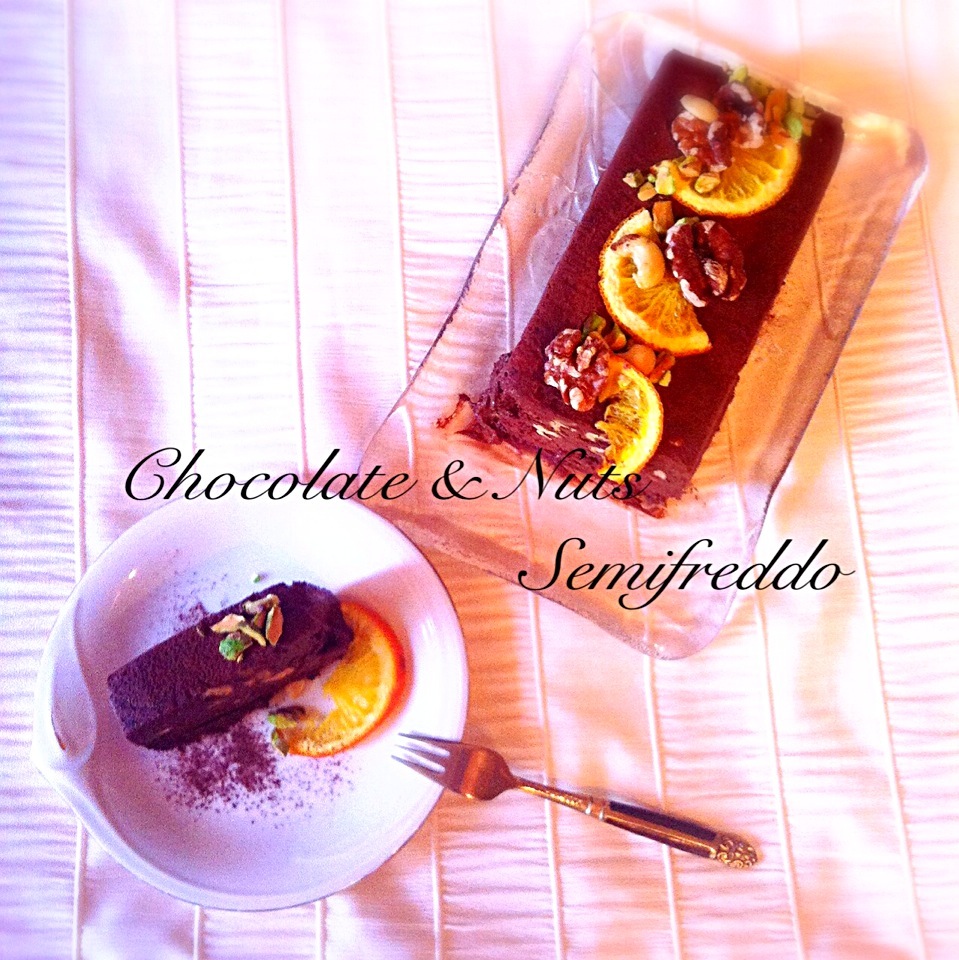 ゆかりさんの料理 チョコとナッツのセミフレッド/welcomeizumi | SnapDish[スナップディッシュ] (ID:mff51a)