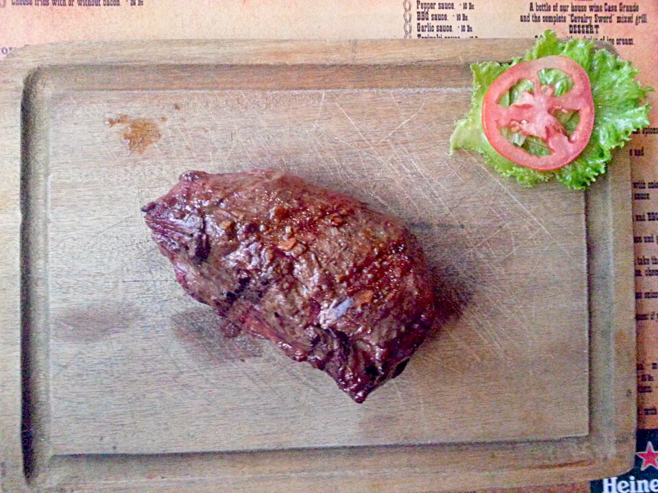 Bilivian beef steak! Just burned with Jonny walker simply!