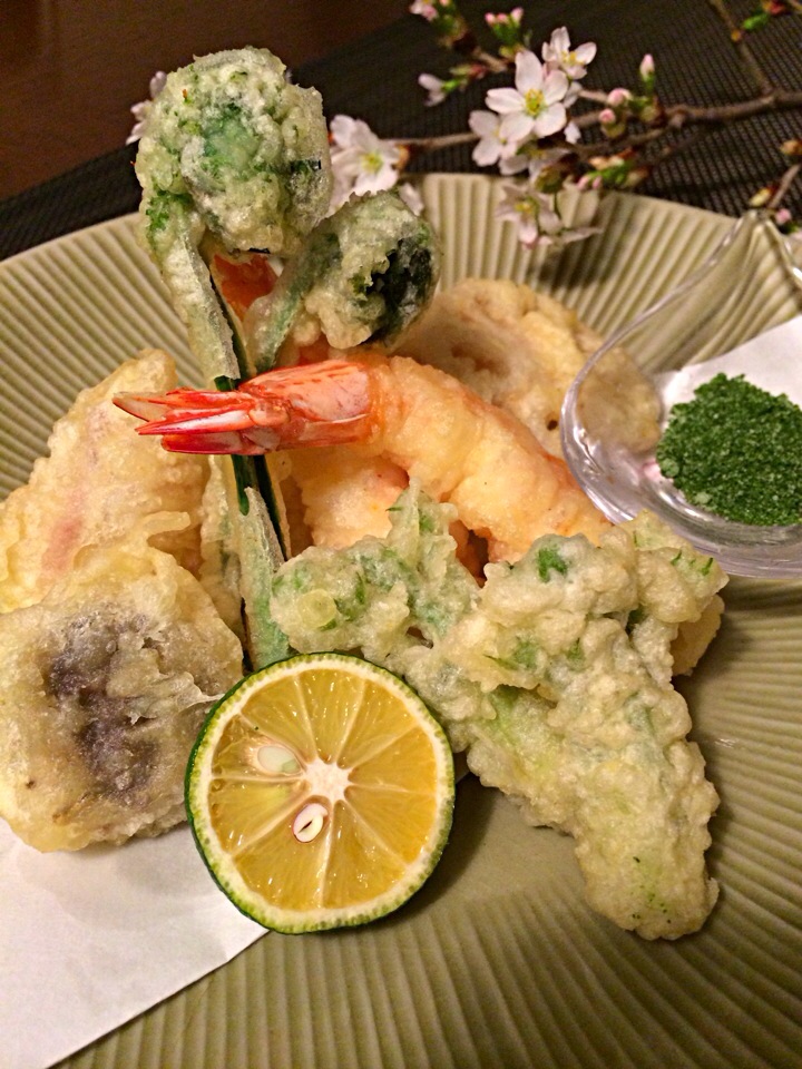 春野菜と海老の天ぷら