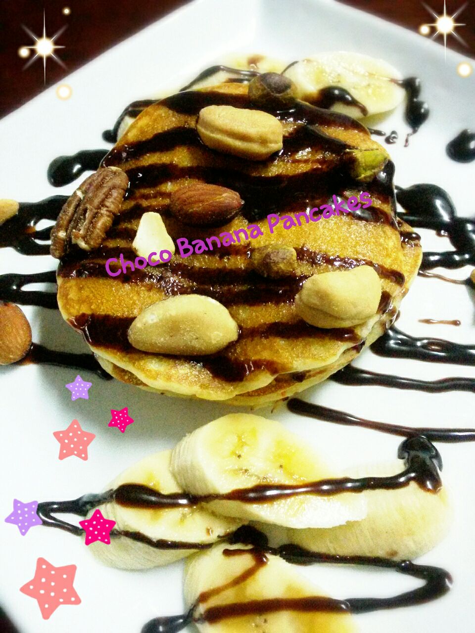 Choco Banana Pancakes/Jeab Lert | SnapDish[スナップディッシュ] (ID:fWKiHa)