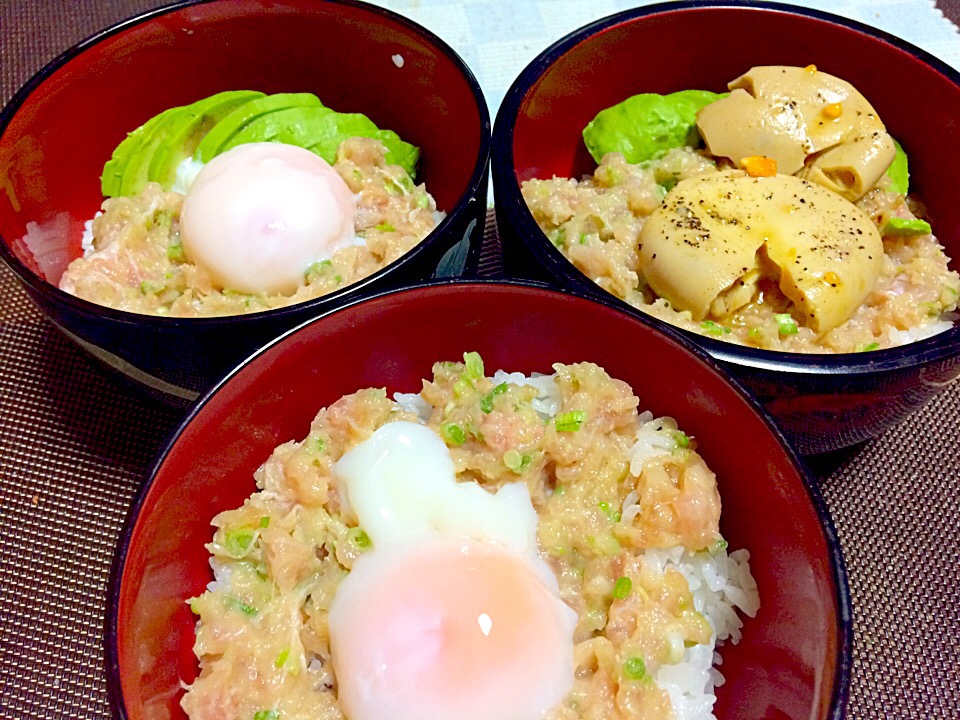 トンボマグロ とろびんちょうをマヨネーズ アボカド 温泉たまごで濃厚にしました 佐野未起 Snapdish スナップディッシュ Id Djgpra