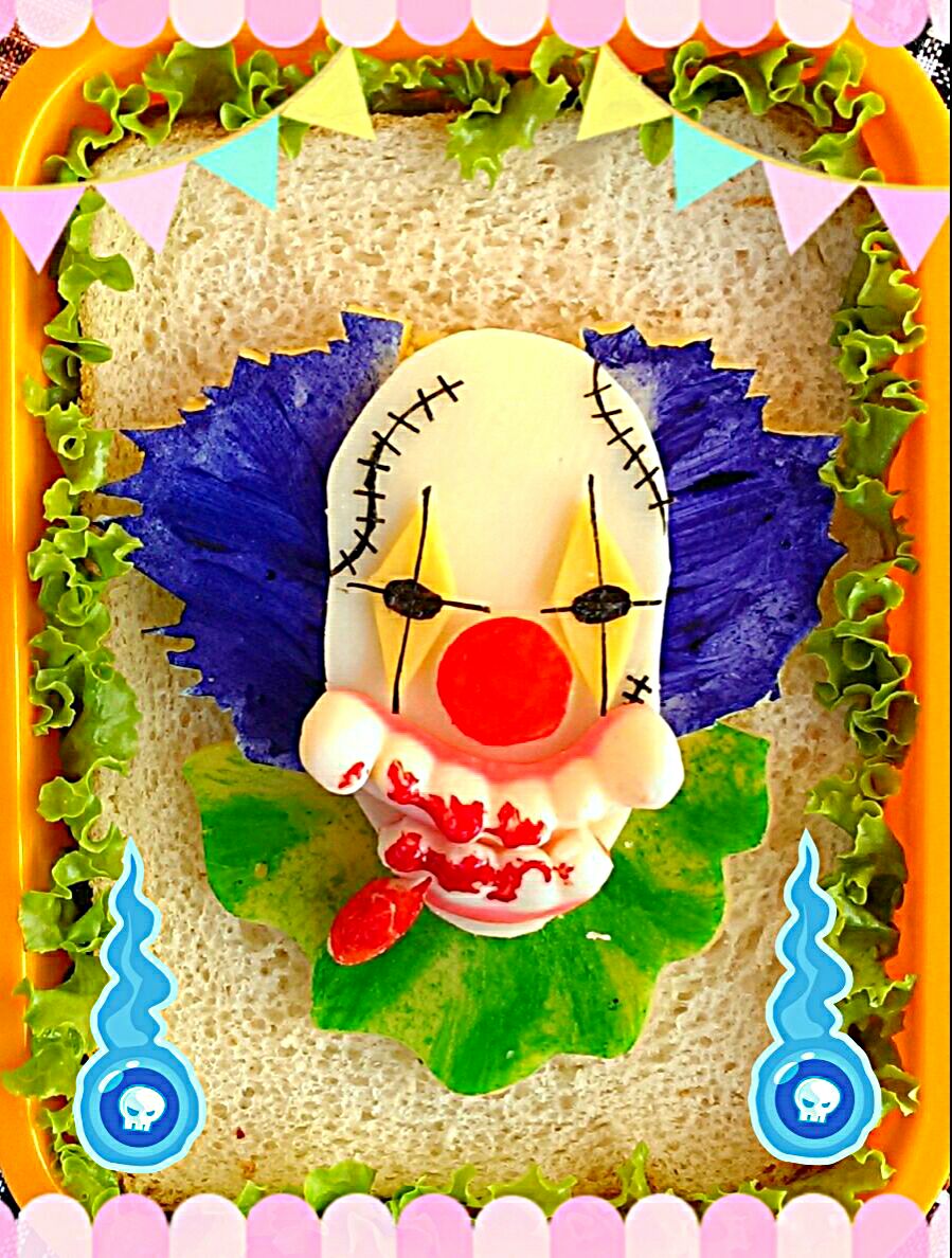 Halloween Kid S Sandwichピエロのサンドイッチ キャラ弁 The Reinharts Snapdish スナップディッシュ Id S5ryra