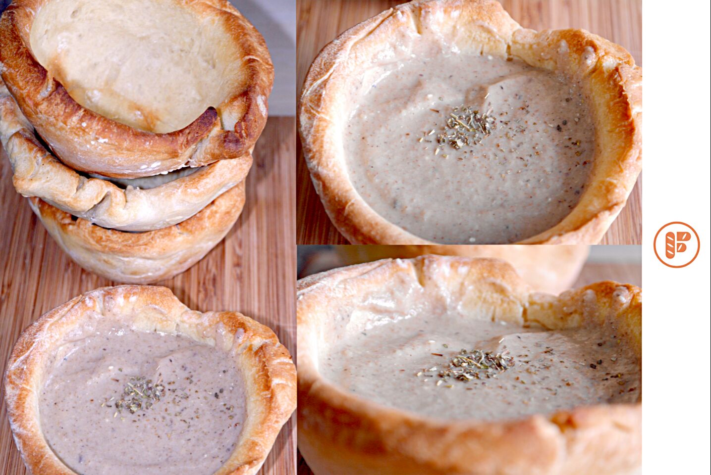 Mushroom Soup in Bread Bowl