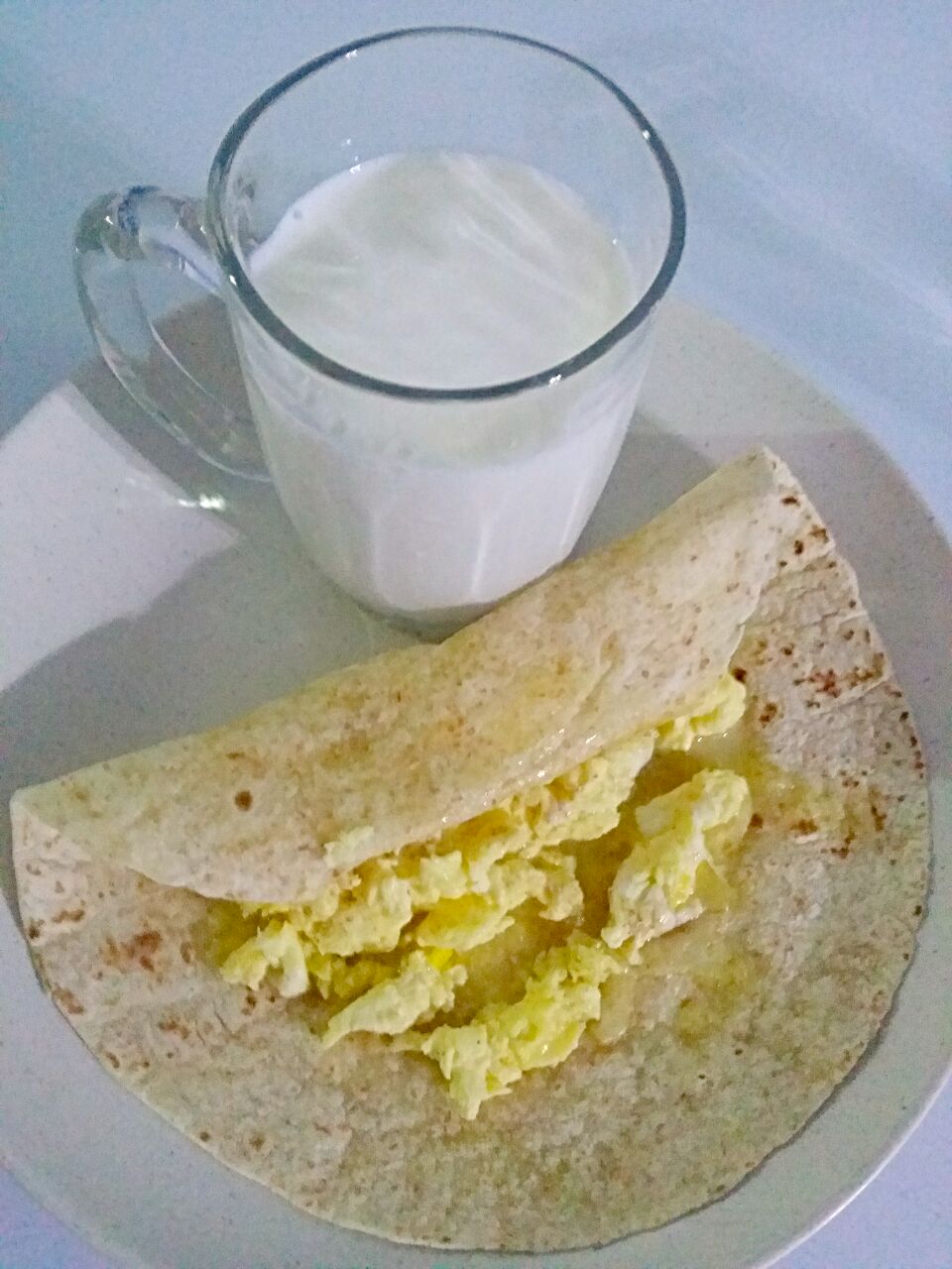 Breakfast : 
Scrambled eggs cheddar cheese wholemeal wrap😄😍😙👄👅💋💋💋