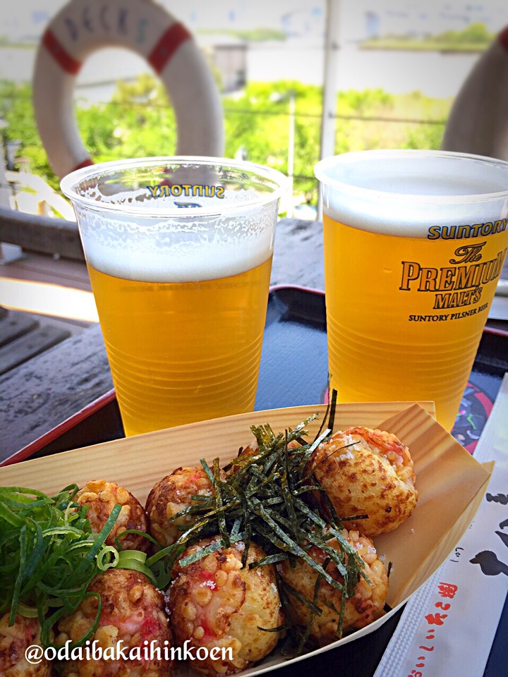 お台場海浜公園 大阪西中島のたこ焼き ビールで乾杯 Tetsu Snapdish スナップディッシュ Id Tbnuma