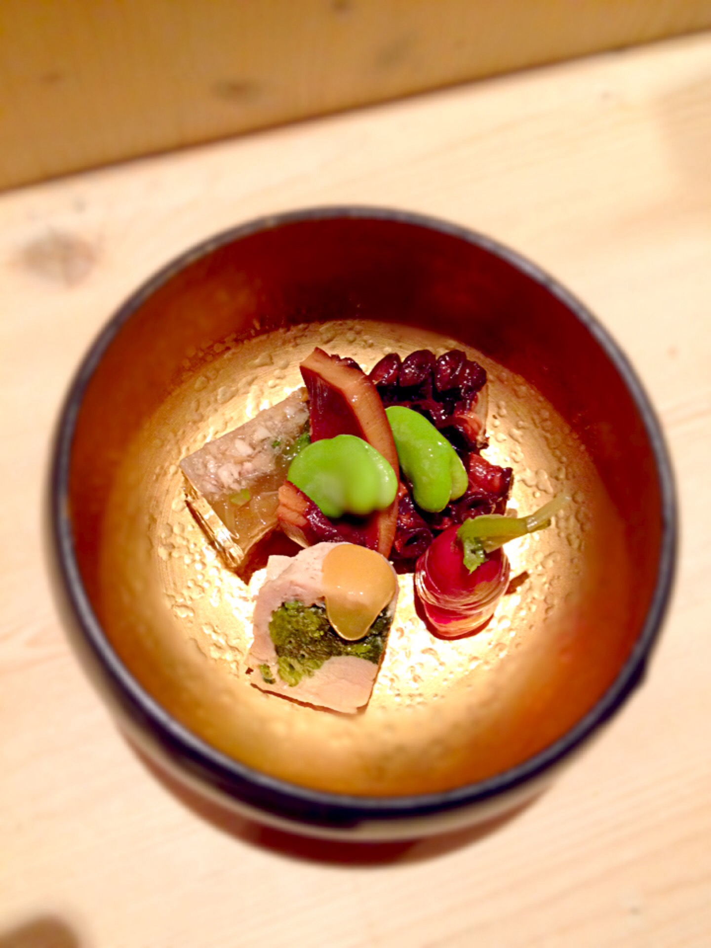 本日のお通信しです 蛸の番茶煮 カジカの煮こごり 空豆の艶煮 鶏肉の野性クレソン焼 陽月 Snapdish スナップディッシュ Id 0xs1ba