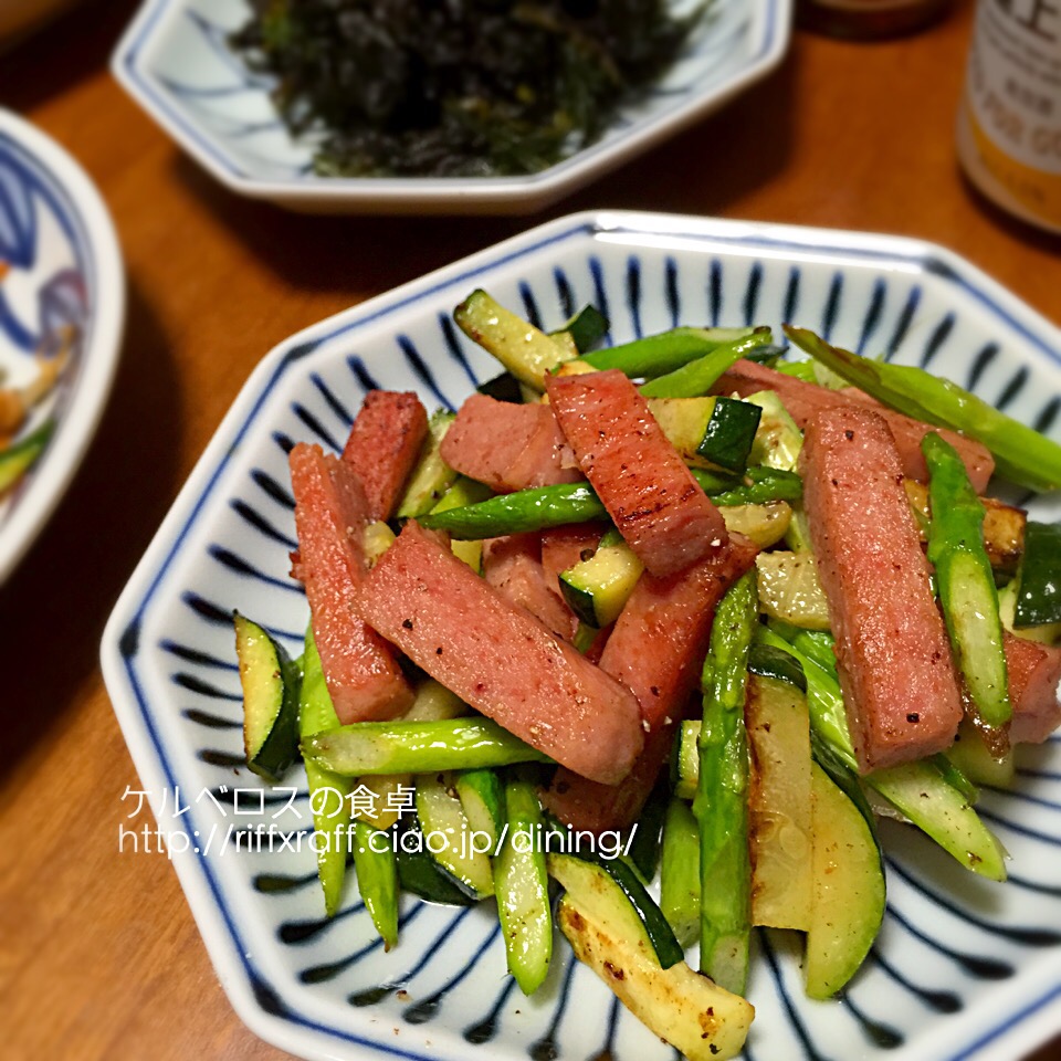 スパムハムと夏野菜の炒め物 門乃ケルコ Snapdish スナップディッシュ Id Yv910a