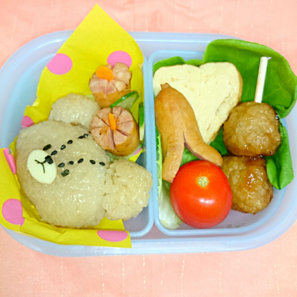 くまのジャッキーお弁当幼稚園お弁当年少さんお弁当お弁当 おにぎりタコさんウインナー かおり Snapdish スナップディッシュ Id Hk05ea