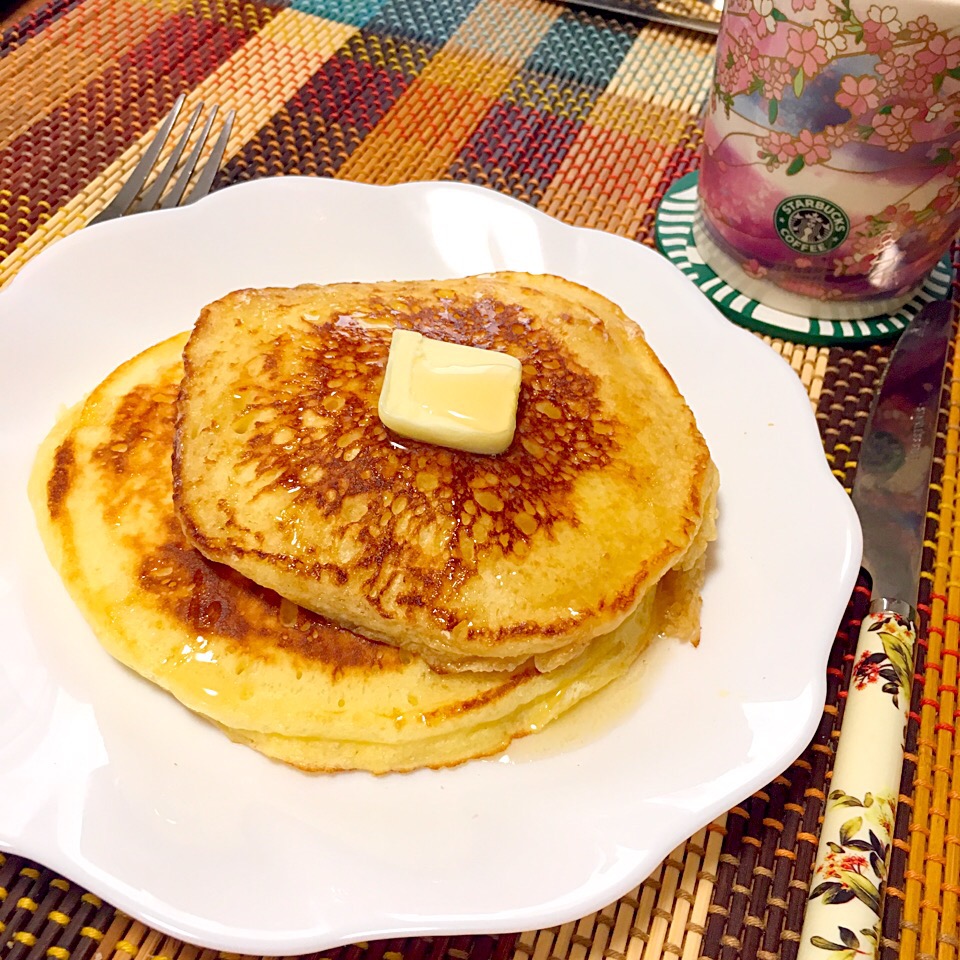 さくちんさんの料理 ホットケーキミックスでフワフワホットケーキ Miyu Snapdish スナップディッシュ Id D0slfa