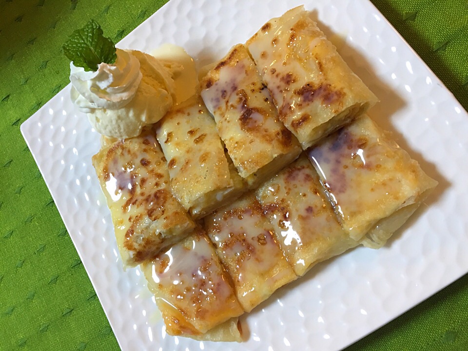 Egg and Banana Roti with vanilla ice cream🇹🇭 ロティ カイ サイ クワイ🇹🇭