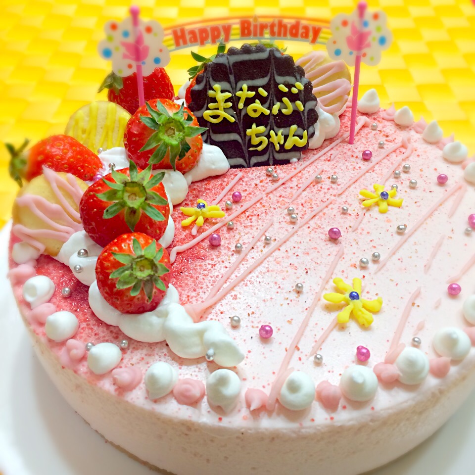 旦那さんのお誕生日ケーキストロベリーホワイトチョコレートチーズケーキ ゆりねかふぇ Snapdish スナップディッシュ Id Jn0sda