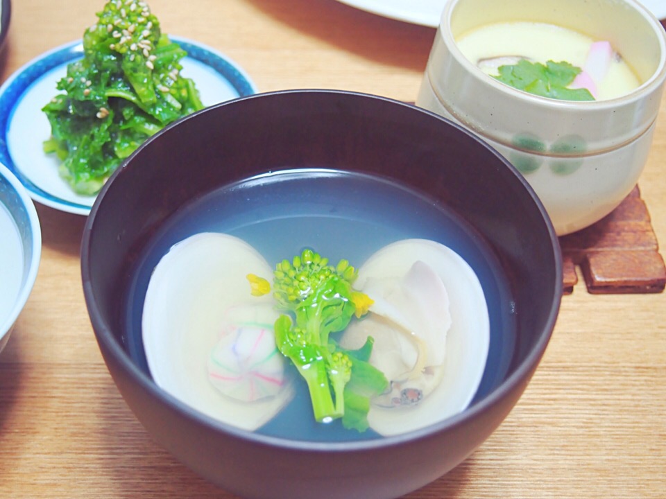 はまぐりのお吸い物菜の花のゼリー寄せ 茶碗蒸し はらぺこあゆむし Snapdish スナップディッシュ Id Lwj9ra