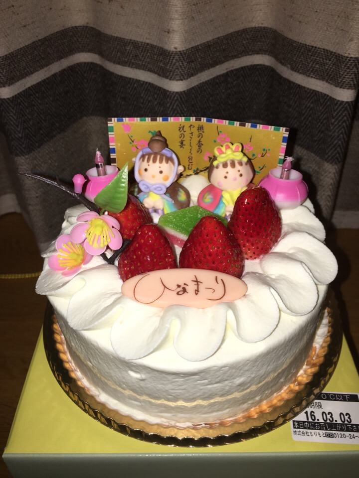 【2016.3.3】ひなデコケーキ 〜有難う😊〜
