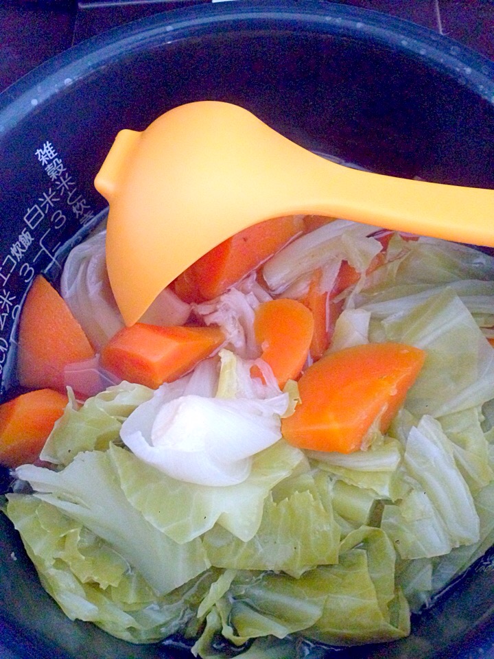 炊飯器で作る手抜き野菜スープ W Snapdish スナップディッシュ Id Nrrgha
