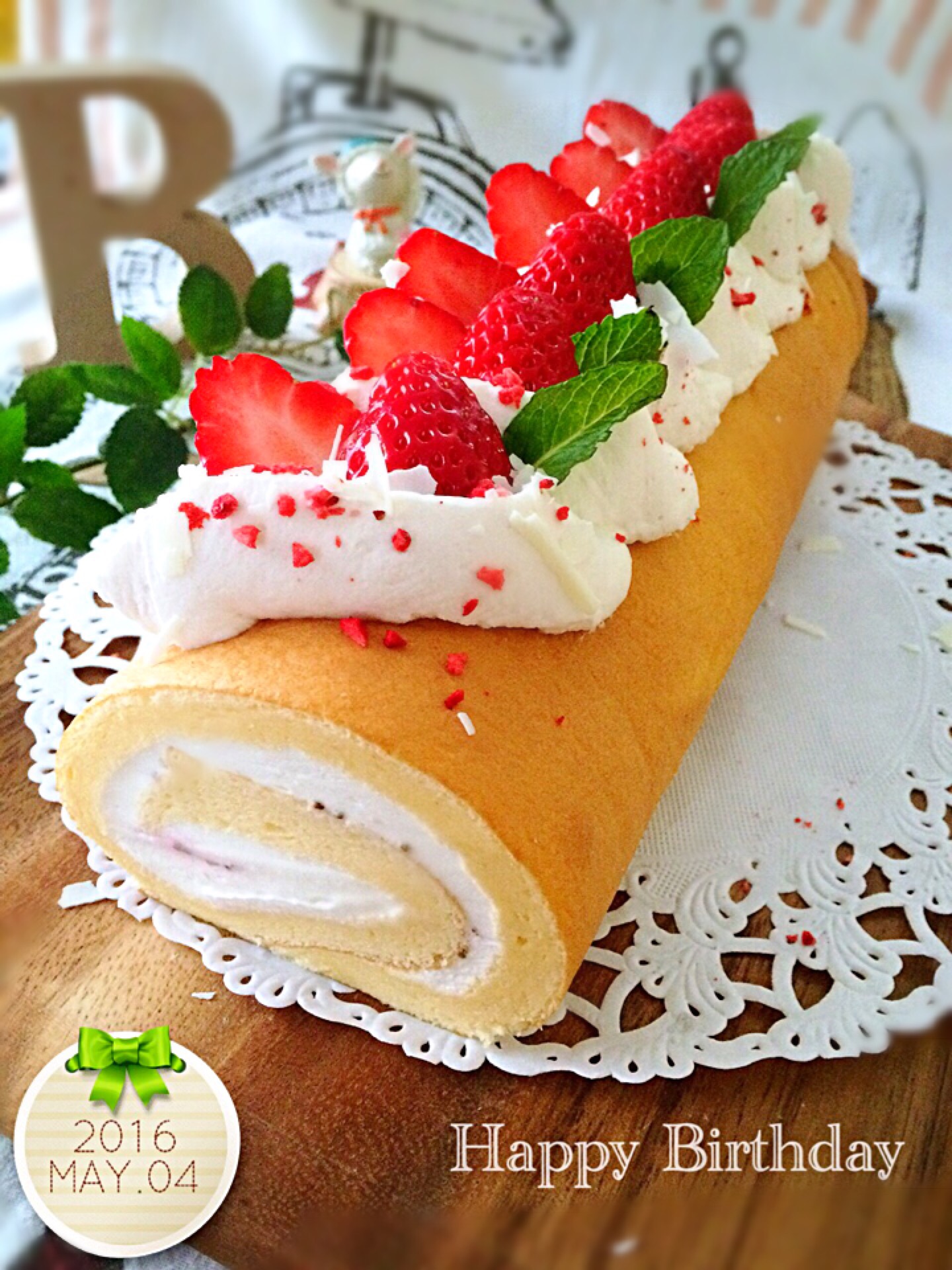 りずむさんの料理シフォンロールケーキ De ハッピーバースデー ばろん Snapdish スナップディッシュ Id Xxdlpa