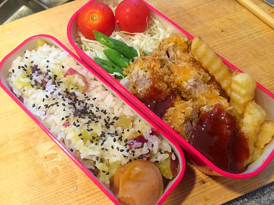 揚げないミルフィーユ豚カツと芋ご飯のお弁当 小さな食卓 Snapdish スナップディッシュ Id B8vdia