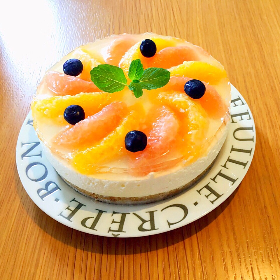 さっぱり爽やか グレープフルーツとオレンジ はっさくの贅沢柑橘レアチーズケーキ Mikiteeee52 Snapdish スナップディッシュ Id Fwhuwa