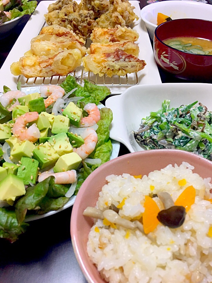 舞茸 ちくわの天ぷら炊き込みご飯ほうれん草と小松菜の白和え豚汁えびアボカドサラダ Yumiko Snapdish スナップディッシュ Id Vejsta 舞茸 ちくわの天ぷら炊き込みご飯ほうれん草と小松菜の白和え豚汁えびアボカドサラダ Yumiko Snapdish スナップディッシュ Id Vejsta