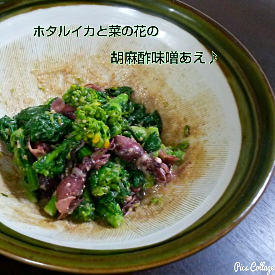 ホタルイカと菜の花の胡麻酢味噌あえ ゆっこ Snapdish スナップディッシュ Id Zdre8a