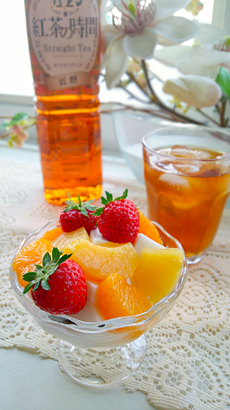 Tea time☕ Milk agar with fruits 紅茶の時間で牛乳かん #おうちカフェ #ティータイム