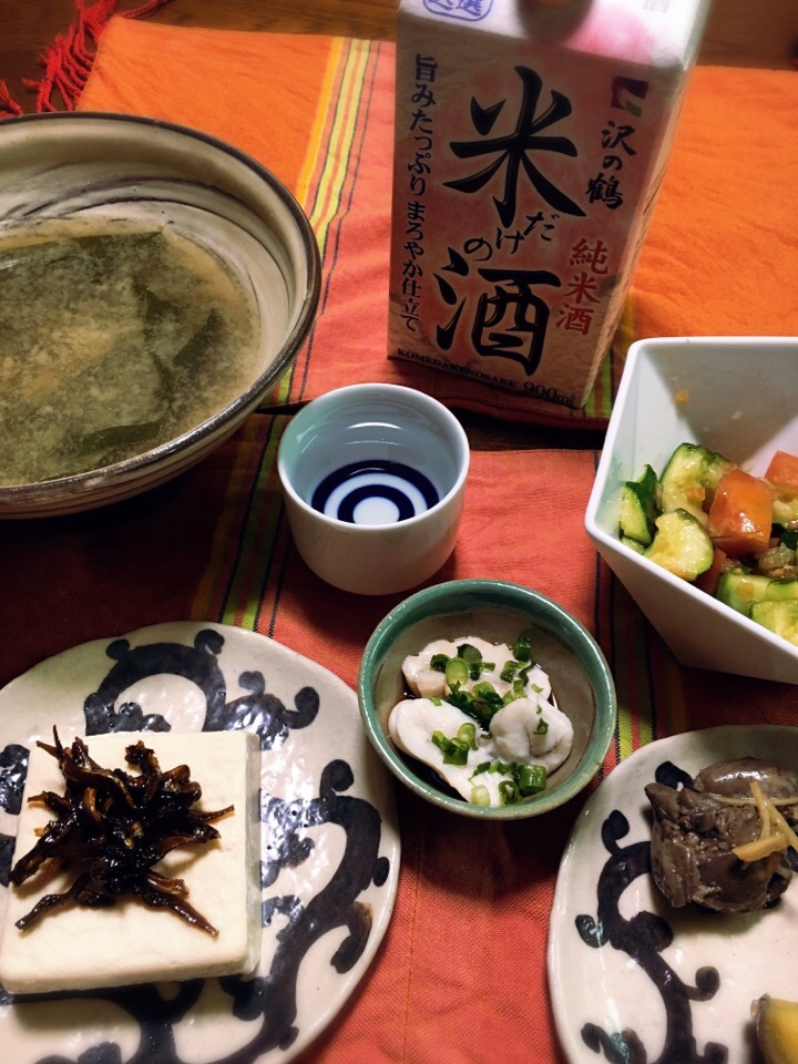 鯛の白子ポン酢と日本酒