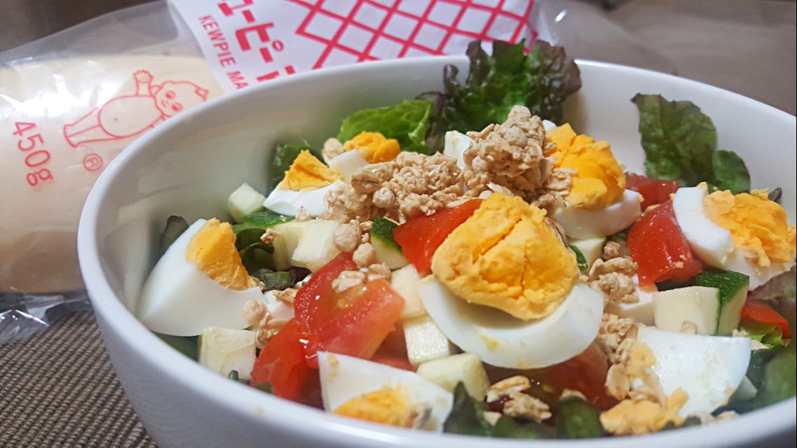 簡単ありものサラダ サニーレタス トマト ズッキーニ 豆腐 玉子 オーツのサラダ しある Snapdish スナップディッシュ Id Cmmgia