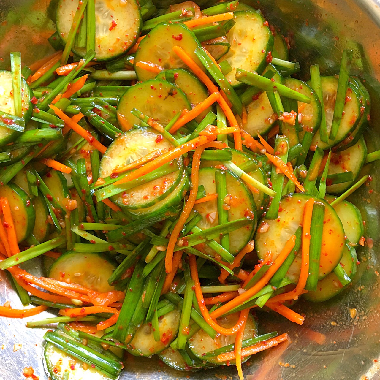 Cucumber kimchi salad
