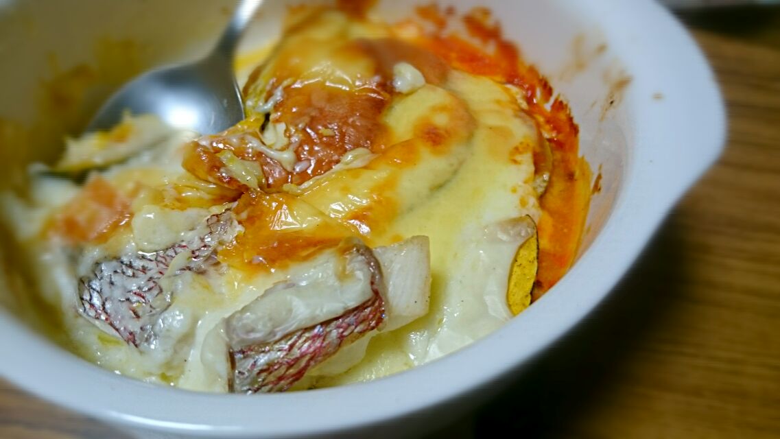 真鯛とカボチャのグラタン #タイ #パンプキン #かぼちゃを使った料理