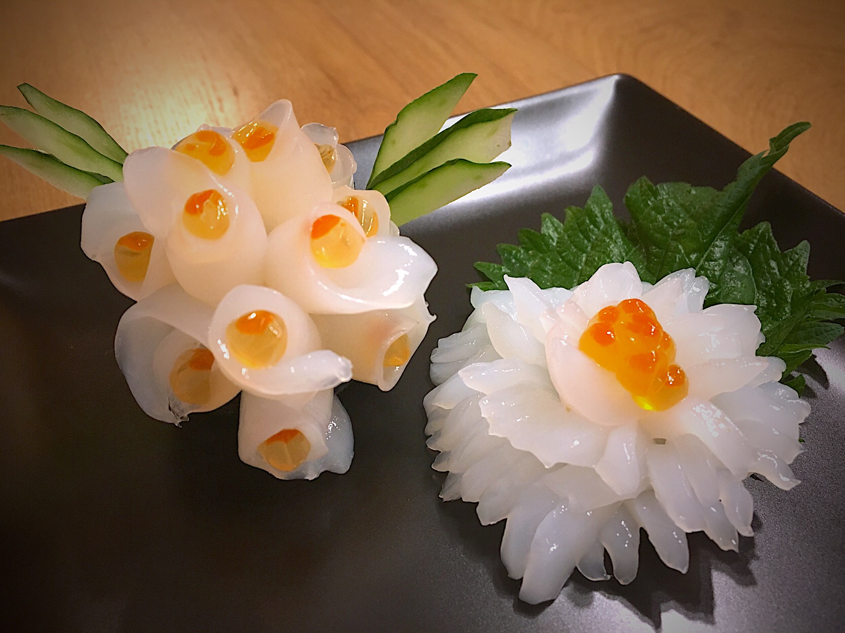 釣り魚 アオリイカの細工寿司 紫陽花と菊 かお Snapdish スナップディッシュ Id Eqmusa