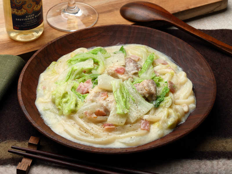 鍋の残り野菜が大変身 白菜とろとろクリーム煮うどんallabout All About 料理レシピ Snapdish スナップディッシュ Id Bejc9a