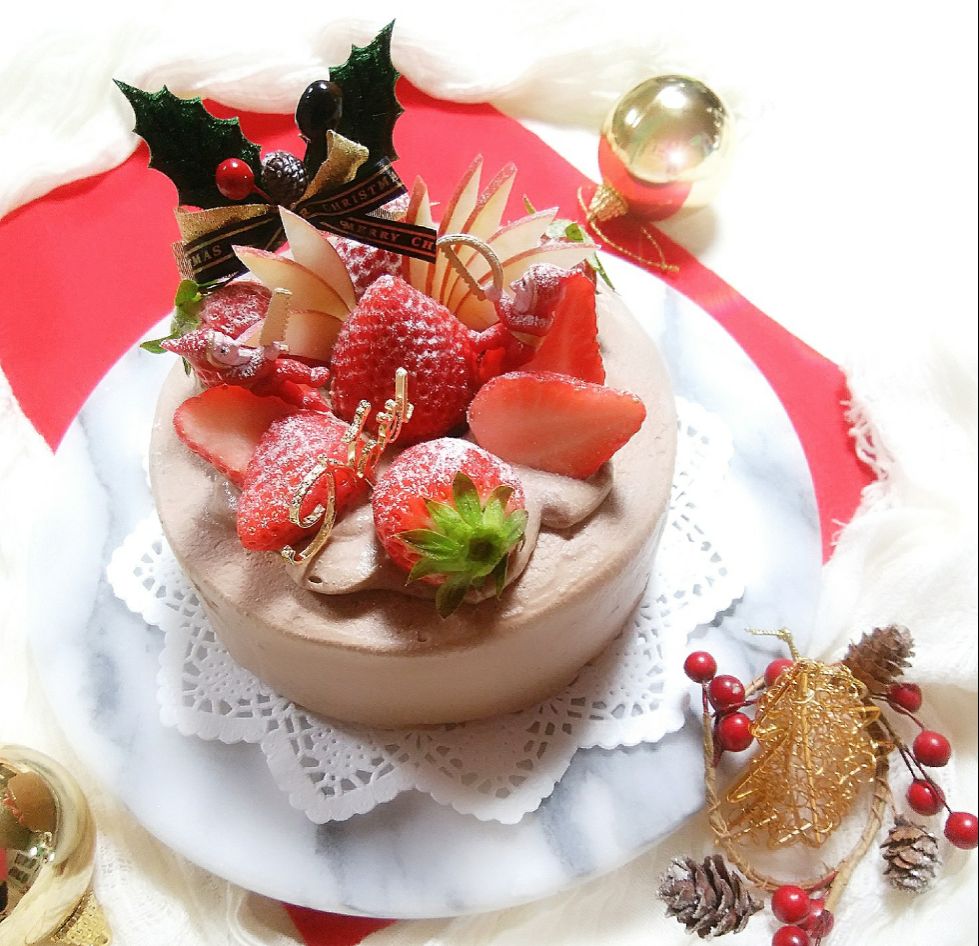 濃厚生チョコクリームで苺のクリスマスケーキ 自宅用 Sakurako Snapdish スナップディッシュ Id Y4tbda
