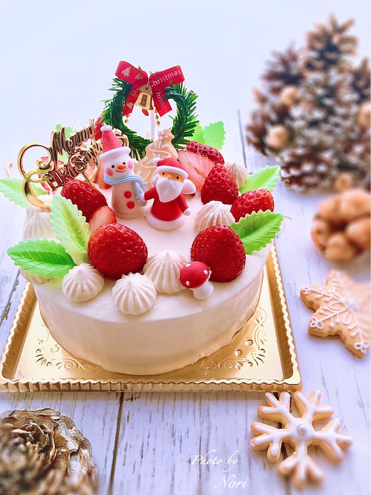 クリスマスケーキクリスマスケーキ クリスマス 手作りケーキ ケーキおうちカフェサンタクロース 雪だるま 手作りスイーツ Nori Er3425 Snapdish スナップディッシュ Id Pwftca