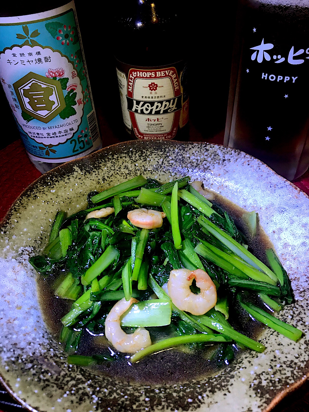 小松菜のニンニク醤油炒め