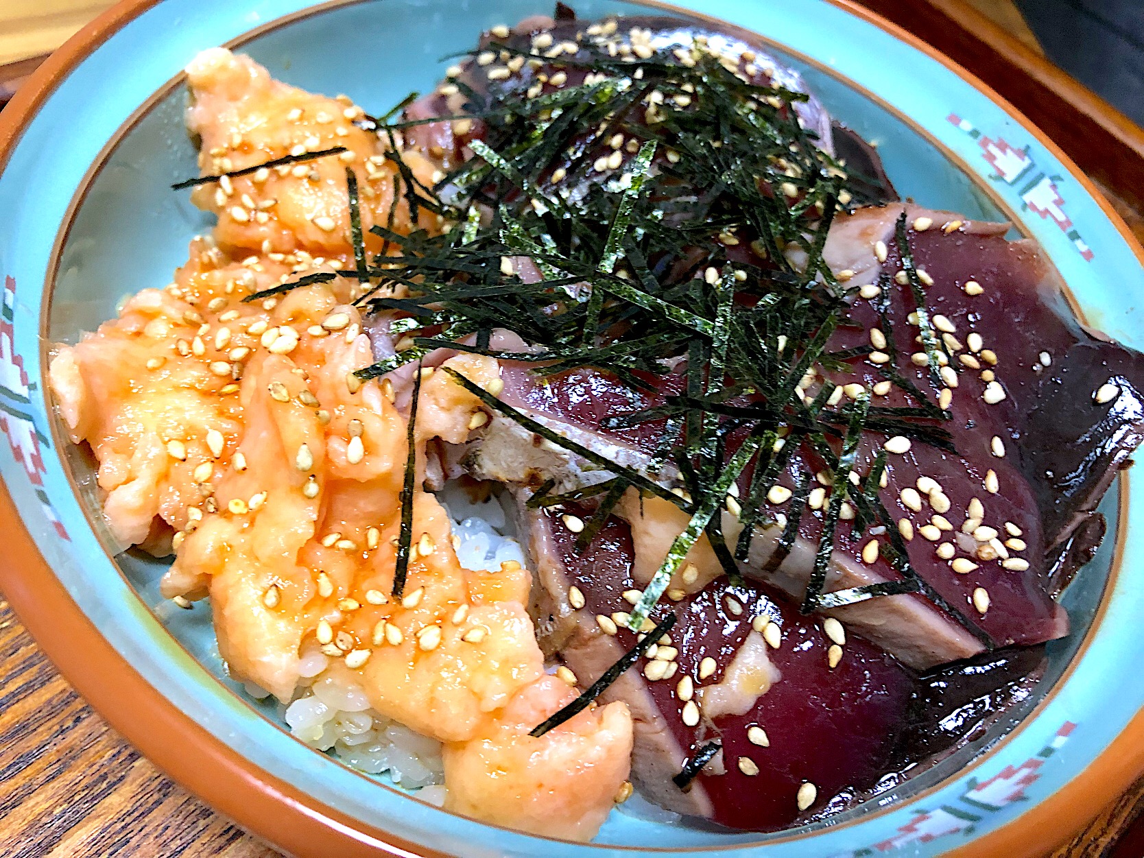 鰹のタタキ サーモン丼 Buhizou Snapdish スナップディッシュ Id zfxa