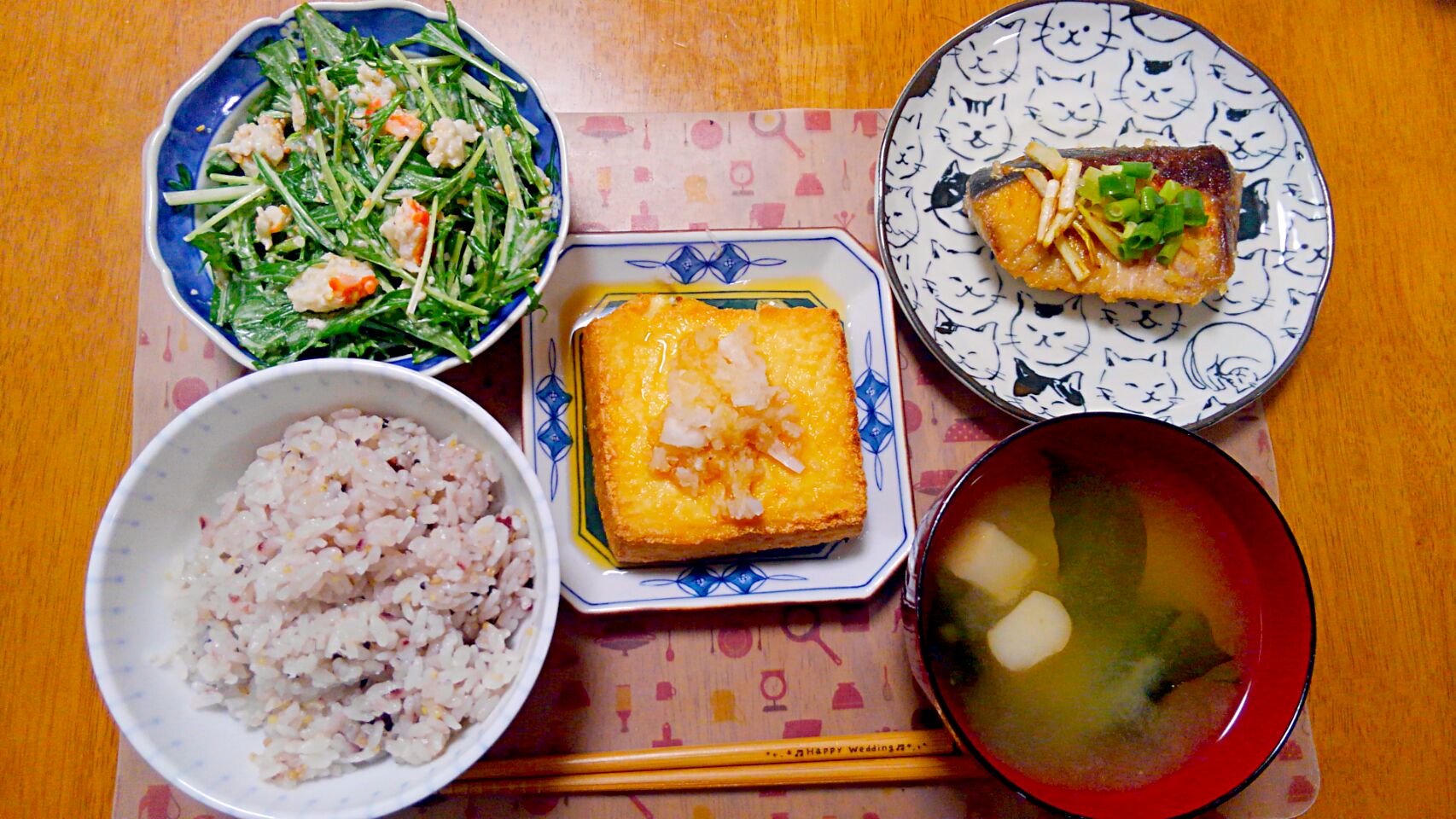 月 日 鰤の塩焼き 厚揚げ大根 さらだしタラバと水菜のマヨサラダ お味噌汁 いもこ Snapdish スナップディッシュ Id Zedqta