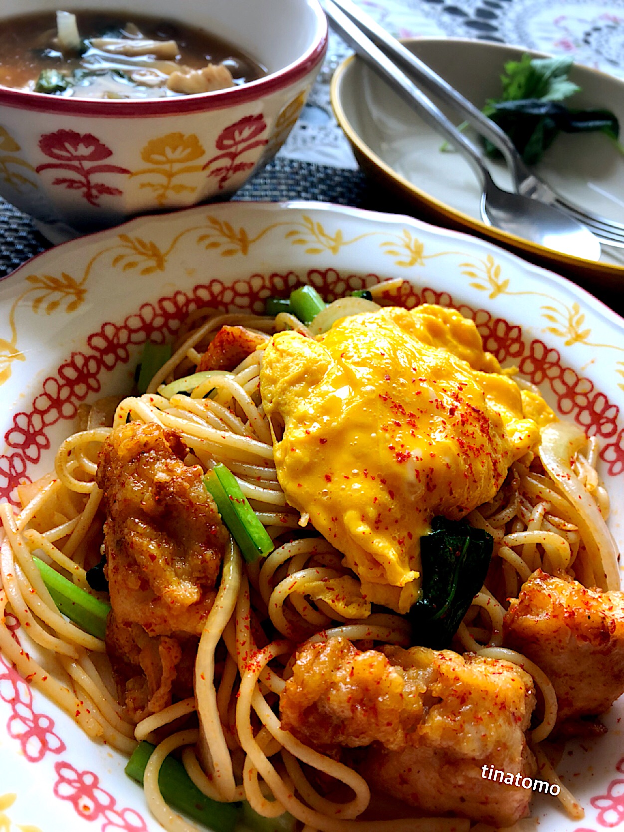 インドの屋台料理 あんかけ焼きそばの作り方の 焼きそばないのでパスタでバージョン Tina Tomoko Snapdish スナップディッシュ Id Gdg5ja