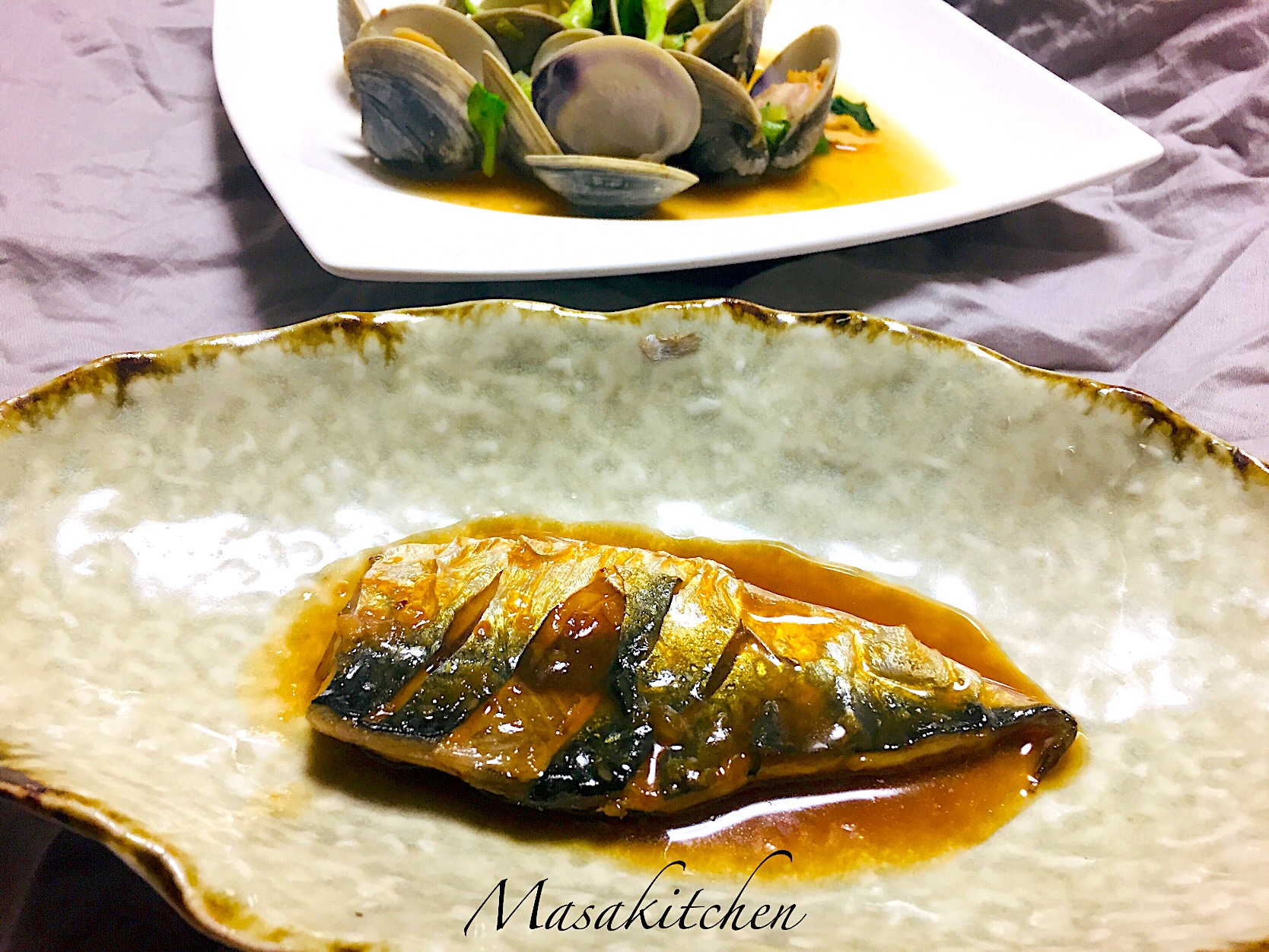 simmered mackerel with miso -