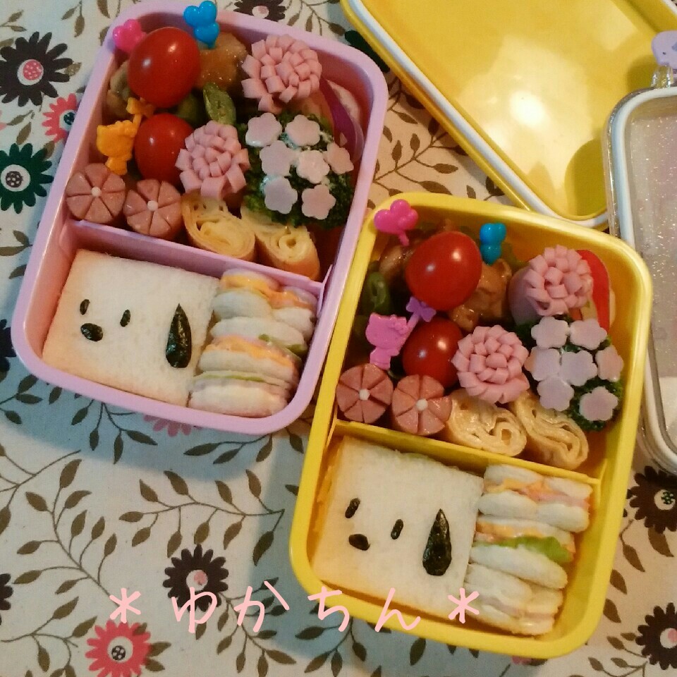 幼稚園弁当 スヌーピーサンドイッチ キャラ弁 ゆかちん Snapdish スナップディッシュ Id Uecm9a