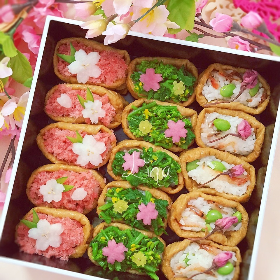 ぺこ友お花見会桜咲くお花見いなり弁当 Event Cooking Snapdish スナップディッシュ Id 1eka