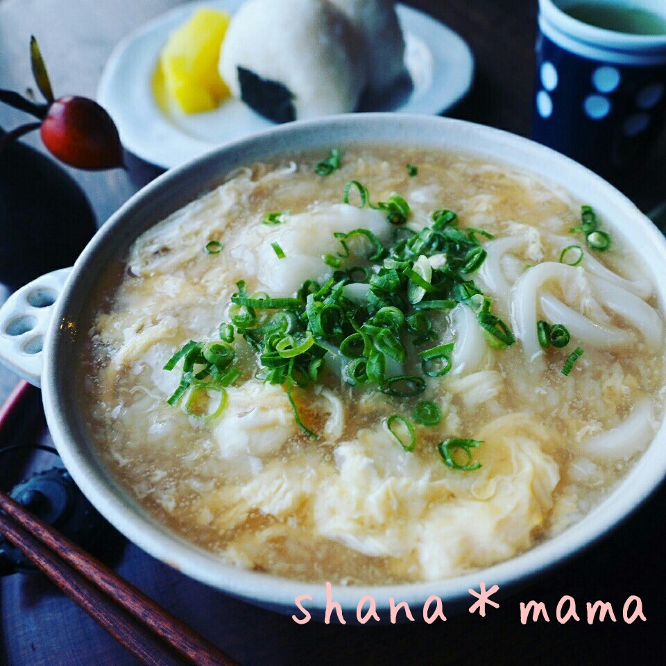 身体の芯から温まる もちもち山芋入りかきたまあんかけうどん しゃなママ Snapdish スナップディッシュ Id Jmroua