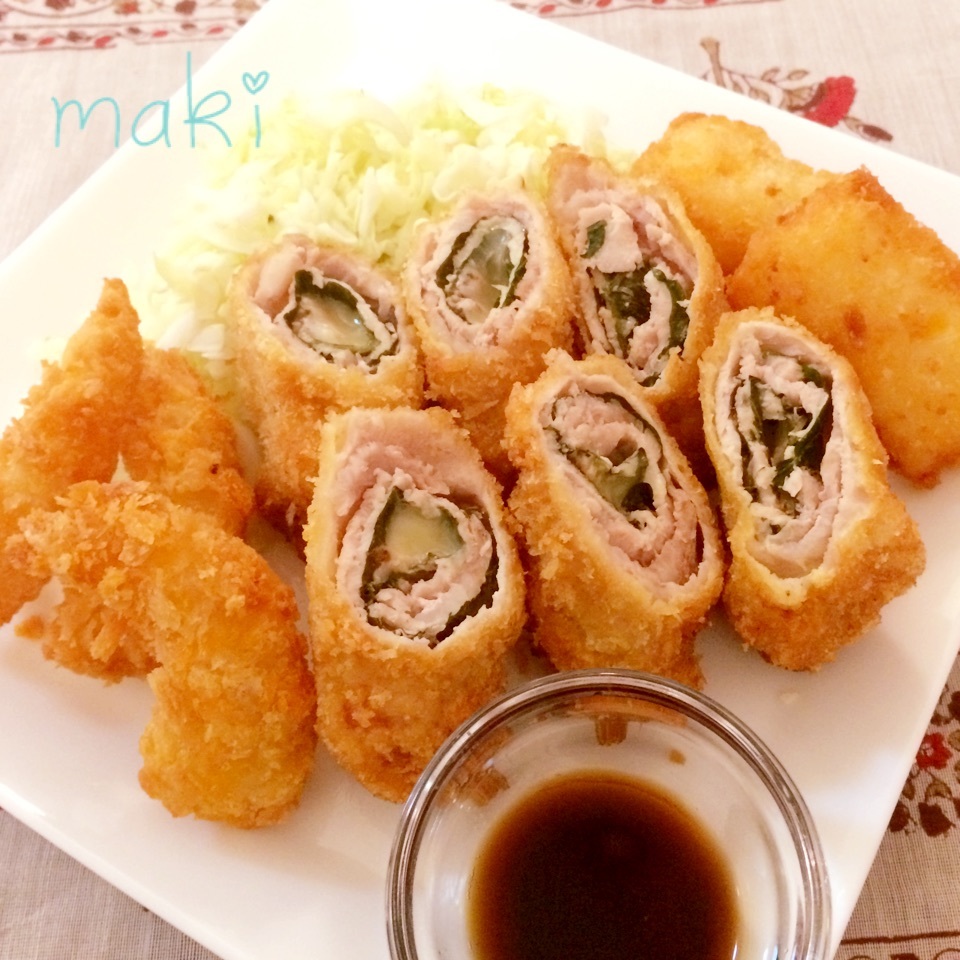 梅しそチーズの豚ロールカツ Maki Snapdish スナップディッシュ Id 48dxwa