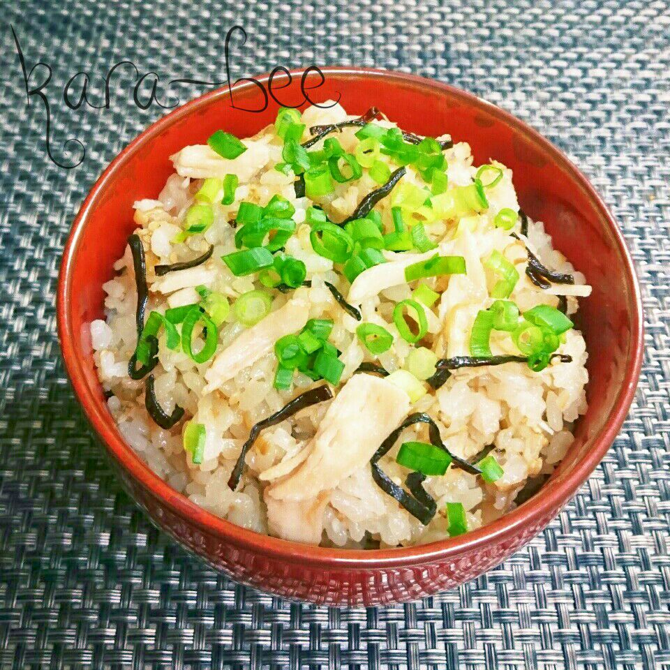 No調味料でも旨味たっぷり サラチキとなめたけの炊き込みご飯 からあげビール Snapdish スナップディッシュ Id Dtau9a