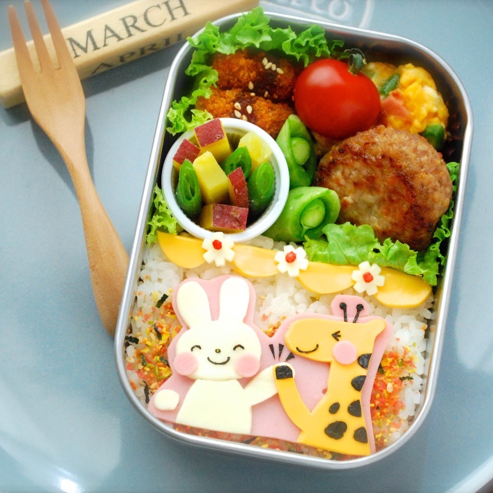 キャラ弁 うさぎ組からきりん組へ 進級バトンタッチ弁当 ザッキー Snapdish スナップディッシュ Id Ptmqaa