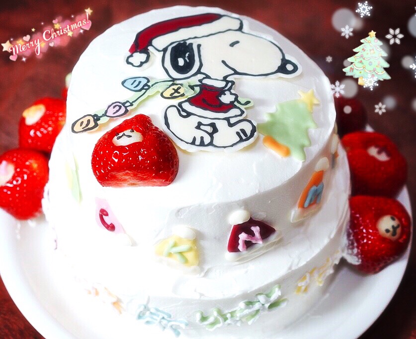 今年2個目のクリスマスケーキ2段ケーキ いちご デコチョコ スヌーピー クリスマスケーキ クリスマス ダイソーチョコペン しずママ Snapdish スナップディッシュ Id Jjp1fa