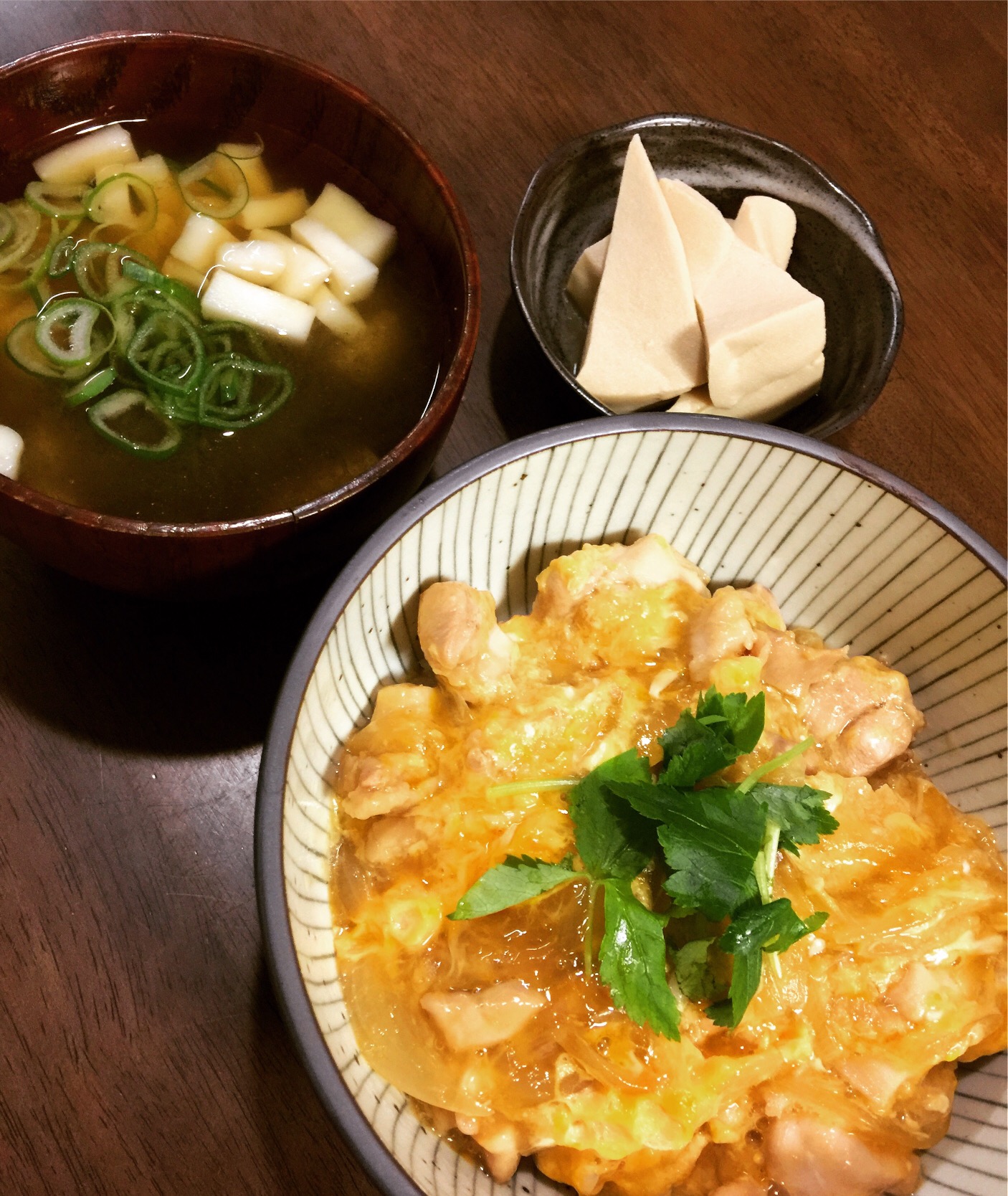 ふわとろ親子丼 とろろ昆布汁 高野豆腐の煮物 み Snapdish スナップディッシュ Id H5s4aa