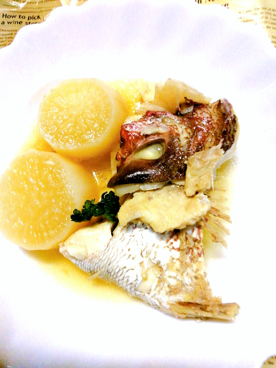 炊飯器で大根と鯛のあら炊きうま ぃスイッチぽ んで放置らくらく煮物 ペンギン Snapdish スナップディッシュ Id Fcva8a